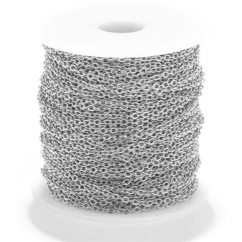 Kabel od nehrđajućeg čelika od 2 m Lanac od ružičastog zlata Srebrni lančići Ogrlica za „uradi sam“ pribor za izradu nakita Skupni artikli Veleprodaja Puno užeta