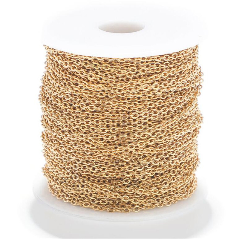 Kabel od nehrđajućeg čelika od 2 m Lanac od ružičastog zlata Srebrni lančići Ogrlica za „uradi sam“ pribor za izradu nakita Skupni artikli Veleprodaja Puno užeta