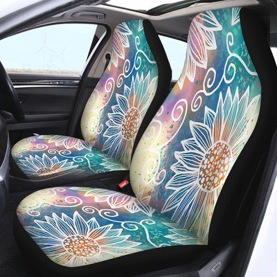 Poťah na autosedačku, lotosový kvet, farebná mandala, autodoplnky, hippie spirituál, autopoťahy, viacfarebné, poťahy na sedadlá 2 ks