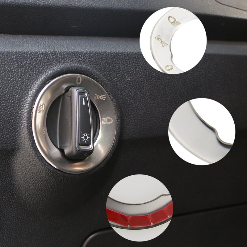 Ανοξείδωτο ατσάλι Αυτοκόλλητο με ρύθμιση καλύμματος κεφαλής εσωτερικού χώρου αυτοκινήτου για αξεσουάρ Volkswagen VW T-ROC T ROC 2018-2022