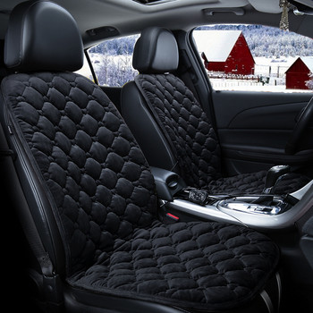 Отопляема калъфка за седалка за кола 12V Отопляема автоматична възглавница на предната седалка Плюшен нагревател Зимен топъл контрол Електрическа нагревателна протекторна подложка