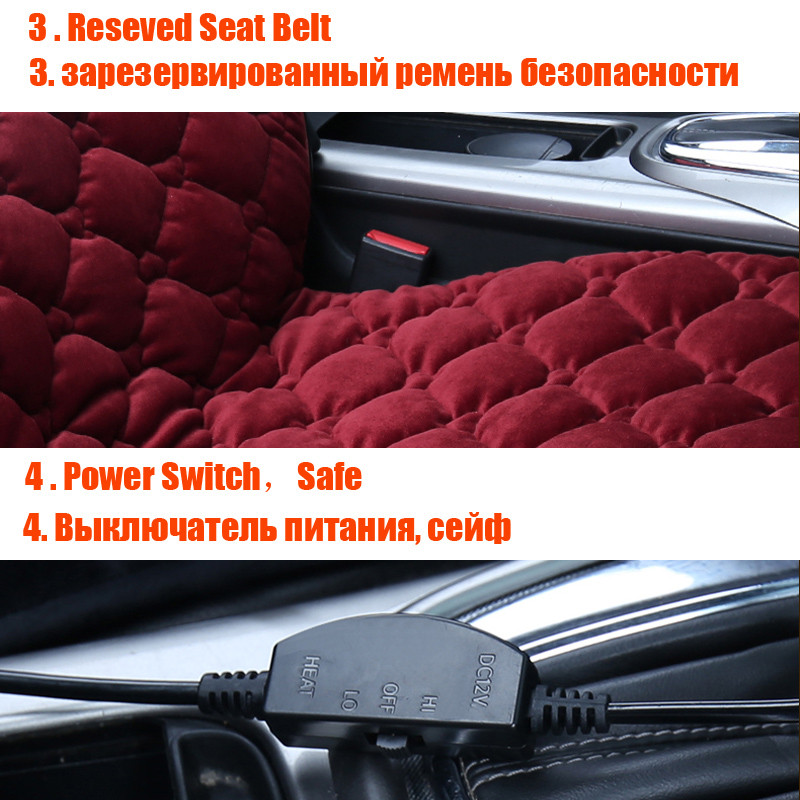 Grijaća presvlaka za automobilsko sjedalo 12 V grijani automatski jastuk za prednje sjedalo Plišani grijač Zimski grijač Kontrola Električno grijanje Zaštitna podloga