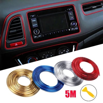 Universal Car Molding Decoration Ευέλικτες λωρίδες 5M/1M Διακοσμητική λωρίδα εσωτερικής γραμμής αυτοκινήτου Κάλυμμα ταμπλό Πόρτα Στυλ αυτοκινήτου