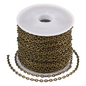 Pandahall 10m Iron Cross Cable Chain DIY Roll Chain Бижута Колие Гривна Изработка Сребърен/Златен/Античен бронз/Цвят платина