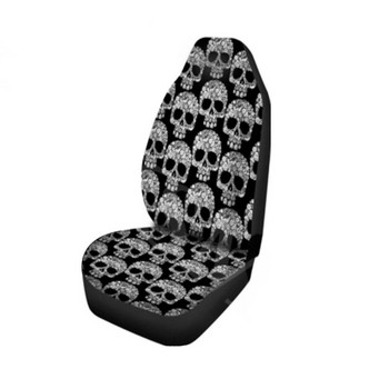 Κάλυμμα καθίσματος αυτοκινήτου 3D Skull Printing Universal μπροστινό προστατευτικό αξεσουάρ Μαξιλάρι για τους περισσότερους