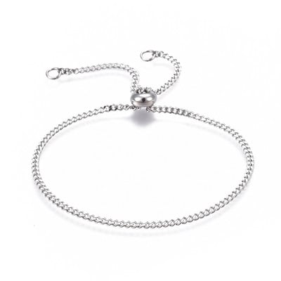 10 бр. 304 плъзгаща се гривна от неръждаема стомана, регулируема плъзгаща се удължителна кутия, вериги, чаровни връзки за аксесоари за изработка на бижута Направи си сам