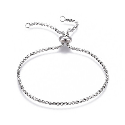 10 бр. 304 плъзгаща се гривна от неръждаема стомана, регулируема плъзгаща се удължителна кутия, вериги, чаровни връзки за аксесоари за изработка на бижута Направи си сам