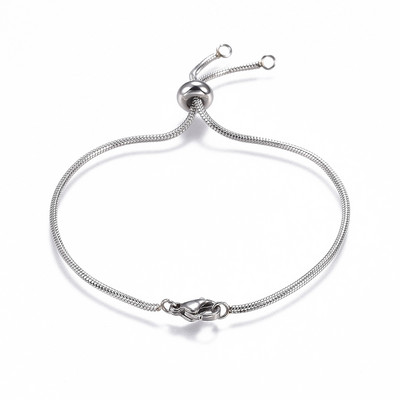 10 бр. 304 плъзгаща се гривна от неръждаема стомана, регулируема плъзгаща се удължителна кутия, вериги, чаровни връзки за аксесоари за изработка на бижута Направи си сам