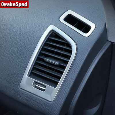 Automašīnas paneļa gaisa kondicionēšanas izvada ventilācijas atveres rāmja pārsega apdare priekš Volvo XC60 2009-17 LHD nerūsējošā tērauda salona auto piederumi