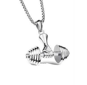 Colier pentru bărbați, stil clasic de modă, fitness Master, pandantiv cu gantere de mână, hip hop, rapper, bal de absolvire