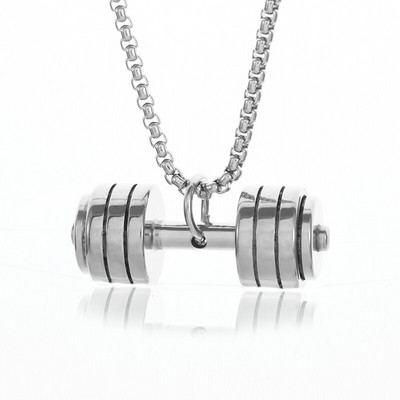 Colier pentru bărbați, stil clasic de modă, fitness Master, pandantiv cu gantere de mână, hip hop, rapper, bal de absolvire