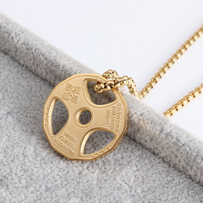 Colier pentru bărbați, stil clasic de modă, fitness Master, pandantiv cu gantere de mână, hip hop, rapper, bal de absolvire