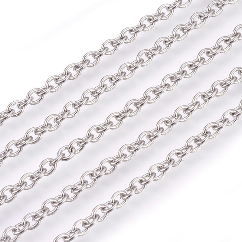 10m 304 кабелни вериги от неръждаема стомана с макара, незаварени овални вериги, връзка от цветна неръждаема стомана, направи си сам, колие, гривна, бижута