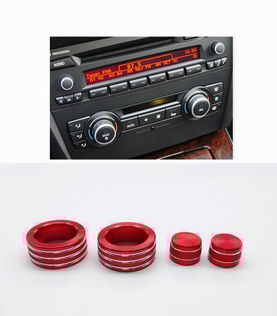 Αυτοκόλλητο για το εσωτερικό στυλ αυτοκινήτου BMW E90 3 Series 2005-2013 Καλύμματα κουμπιού ήχου κλιματισμού αυτοκινήτου Κάλυμμα διακόσμησης εσωτερικού χώρου