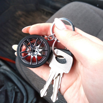Многостилен креативен подарък Ключодържател от автомобилна сплав Висулка с червен спирачен диск Висулка от гумена гума Автомобилен ключодържател Подарък за любителите на автомобили