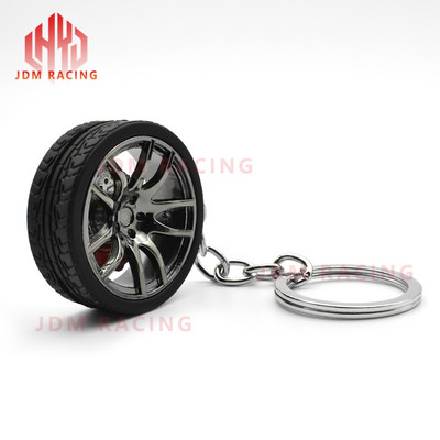 Višestilski kreativni poklon Privjesak za ključeve od legure automobila s crvenim kočionim diskom Privjesak od gumene gume Automatski privjesak za ključeve poklon za ljubitelje automobila