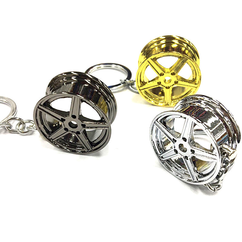 Višestilski kreativni poklon Privjesak za ključeve od legure automobila s crvenim kočionim diskom Privjesak od gumene gume Automatski privjesak za ključeve poklon za ljubitelje automobila