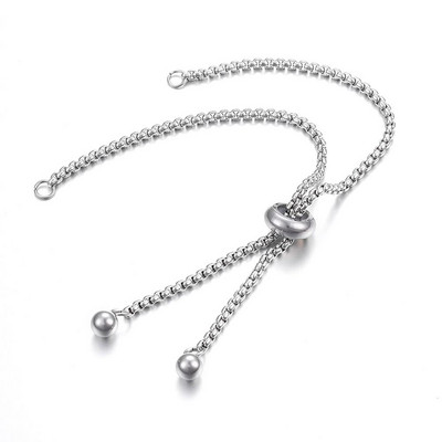 10 db állítható rozsdamentes acél csúszka karkötő Charms Links csúszó hosszabbító lánc női barkácsolás ékszerkészítési kiegészítők 24cm