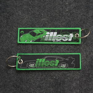 JDM Racing Rock Fashion Ετικέτες Μπρελόκ Ορθογώνιο πολυεστέρα Κέντημα μοτοσικλέτας μπρελόκ αξεσουάρ αυτοκινήτου