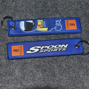 JDM Racing Rock Fashion Ετικέτες Μπρελόκ Ορθογώνιο πολυεστέρα Κέντημα μοτοσικλέτας μπρελόκ αξεσουάρ αυτοκινήτου