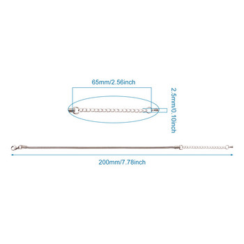 10 бр. Гривни със змийска верига от неръждаема стомана Европейски талисман Основна гривна Модни дамски мъниста Направи си сам бижута 7-7/8\' (200 мм); 2,5 мм