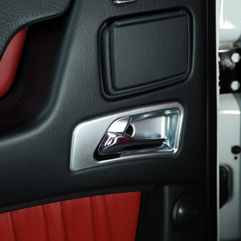 Για MercedesBenz G Class W463 07-18 ABS Ασημί/ανθρακόνημα διακοσμητικό κάλυμμα μπολ εσωτερικής λαβής πόρτας αυτοκινήτου Αυτοκόλλητα Αξεσουάρ αυτοκινήτου