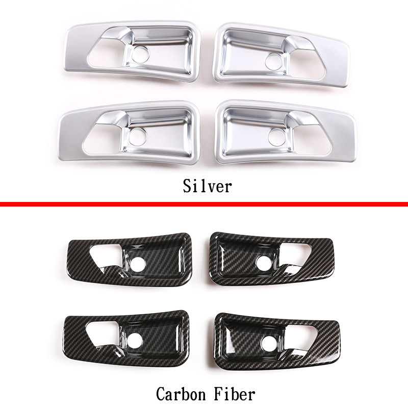 Pentru MercedesBenz G Class W463 07-18 ABS argintiu/fibră de carbon mașină interior mâner ușii bol decorare capac autocolante accesorii auto
