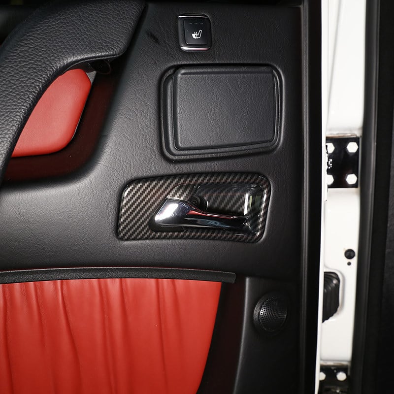 Pentru MercedesBenz G Class W463 07-18 ABS argintiu/fibră de carbon mașină interior mâner ușii bol decorare capac autocolante accesorii auto