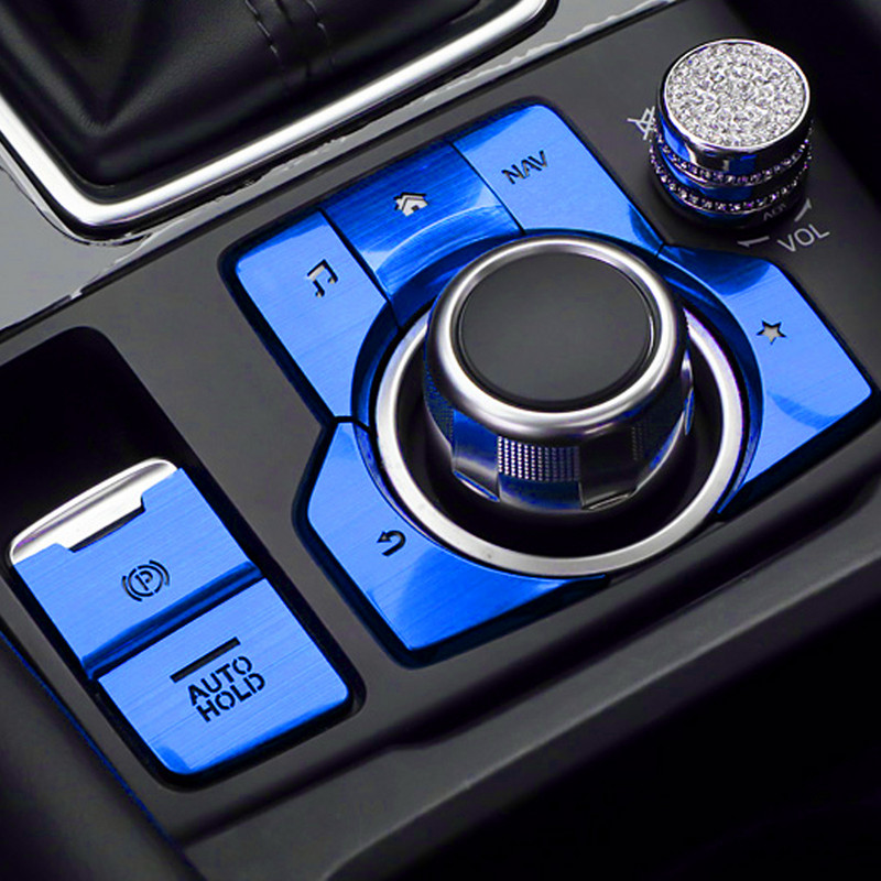 7 DB Alumínium elektronikus rögzítőfék automata rögzítő gomb fedél CX-5 Mazda3 AXELA MAZDA6 ATENZA CX-3 CX-4 CAR STYING