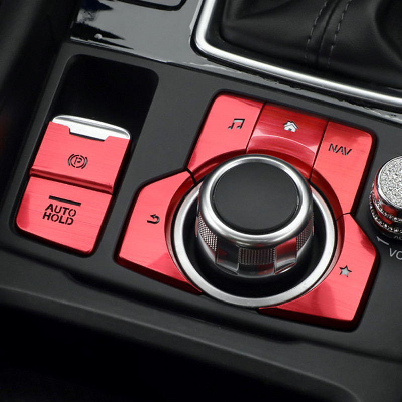 7 DB Alumínium elektronikus rögzítőfék automata rögzítő gomb fedél CX-5 Mazda3 AXELA MAZDA6 ATENZA CX-3 CX-4 CAR STYING