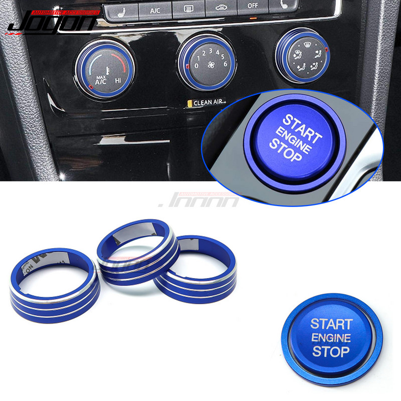 VW Volkswagen Golf MK7 MK7.5 Golf 7-hez klíma gomb burkolat gyűrű autó motor indító leállító gomb gyűrű gyújtás burkolat kárpit