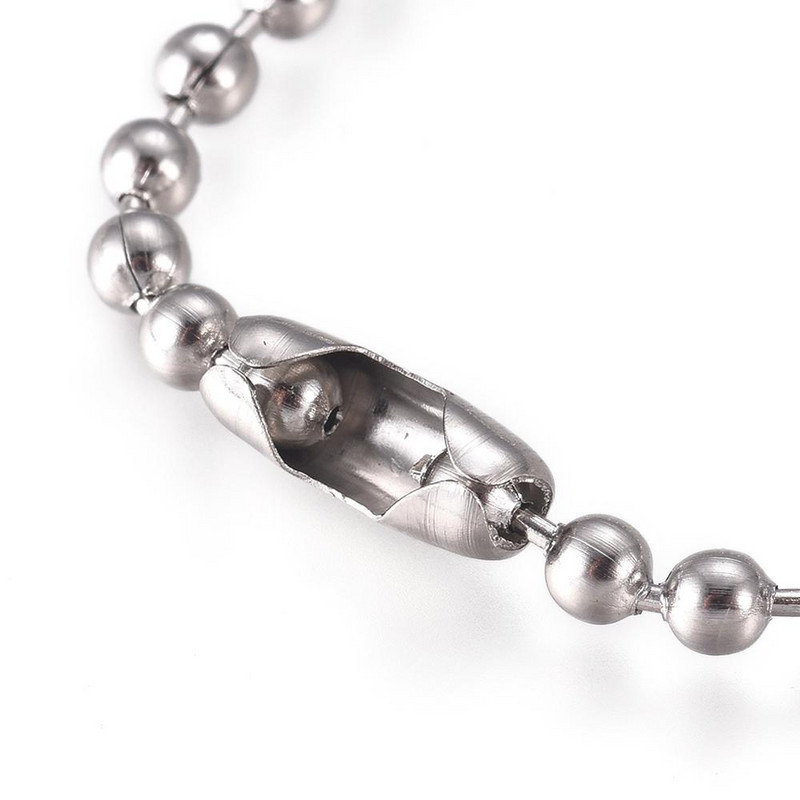 50 kom 304 kuglica od nehrđajućeg čelika Lanci s perlama Lanci za oznake za DIY nakit Nalaz Privjesak za ključeve Privjesak za lutke Konektor za naljepnice 102 mm