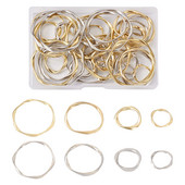 48 бр. Геометрични кръгли свързващи пръстени от сплав Конектори Усукани пръстени Талисмани за изработка на бижута Направи си сам Обеци Висулки Находки