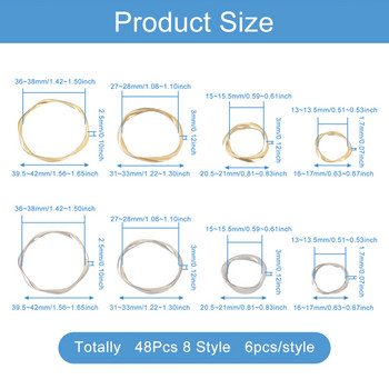 48 бр. Геометрични кръгли свързващи пръстени от сплав Конектори Усукани пръстени Талисмани за изработка на бижута Направи си сам Обеци Висулки Находки