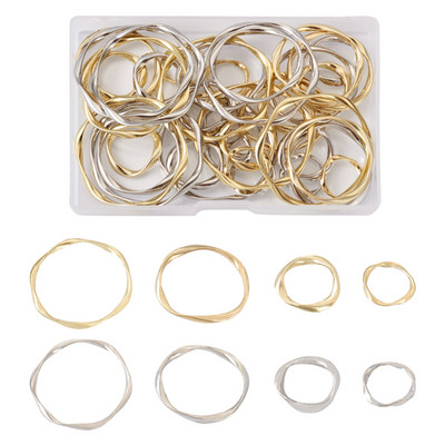 48 бр. Геометрични кръгли свързващи пръстени от сплав Конектори Усукани пръстени Талисмани за изработка на бижута Направи си сам Обеци Висулки Находки