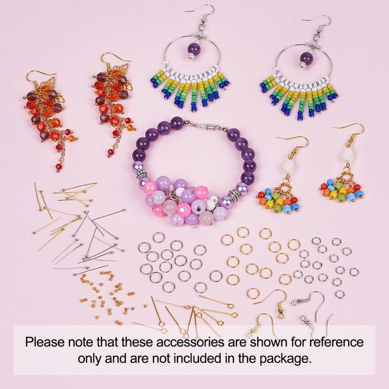 1 set mjedenih kukica za naušnice Igle s kuglastom glavom Krimp perle Plastične matice za uši Prstenovi za skakanje Vijak Igla za oko Klinovi za kopče Okrugli prstenovi od legure Kopče