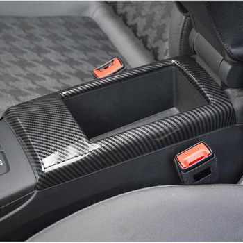 Централен подлакътник с цвят на въглеродни влакна, кутия за съхранение, облицовка на панела на капака за Audi A3 8V 2014-2018 ABS интериорни аксесоари за стайлинг на автомобили