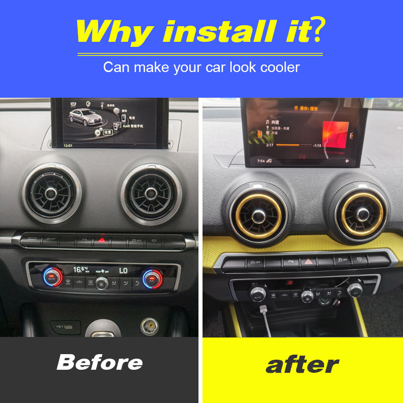 Vtear za Audi A3 8V S3 Q2 poklopac kruga otvora za zrak središnja konzola AC okvir unutarnji dodaci letvice stil automobila 2013