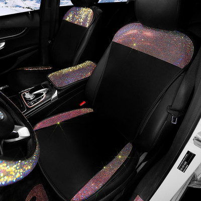 Ljetni prozračni jastuk za sjedalo Luksuzna navlaka za autosjedalicu od kristalnog dijamanta Univerzalni dodaci za interijer automobila Navlake za prednja sjedala