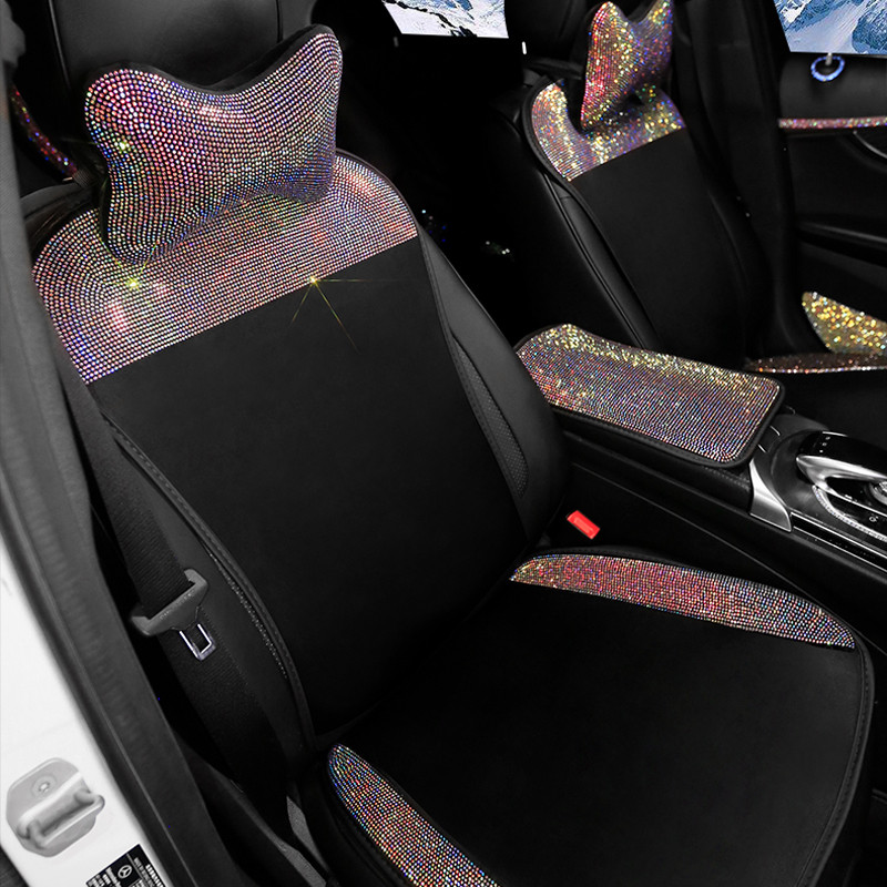 Nyári légáteresztő üléspárna Luxus Crystal Diamond autós üléshuzat Univerzális autó belső kiegészítők Első üléshuzatok