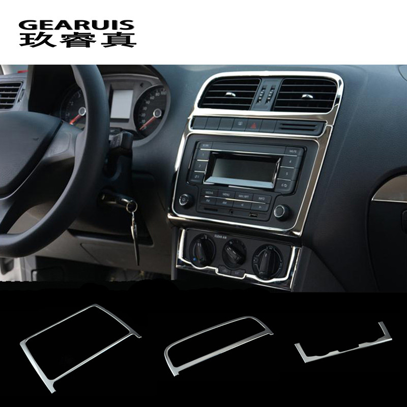 Autóstílus Volkswagen vw POLO-hoz Belső Borító Matrica Kísérlet Légkondicionáló CD kezelőpanel Auto Air Outlet dekoráció