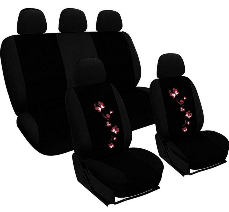 2/4/9 бр. Калъфи за столчета за автомобили за жени Калъфи за столчета за кола Бродерия на пеперуди Универсално прилягане на повечето автомобилни седалки Стайлинг