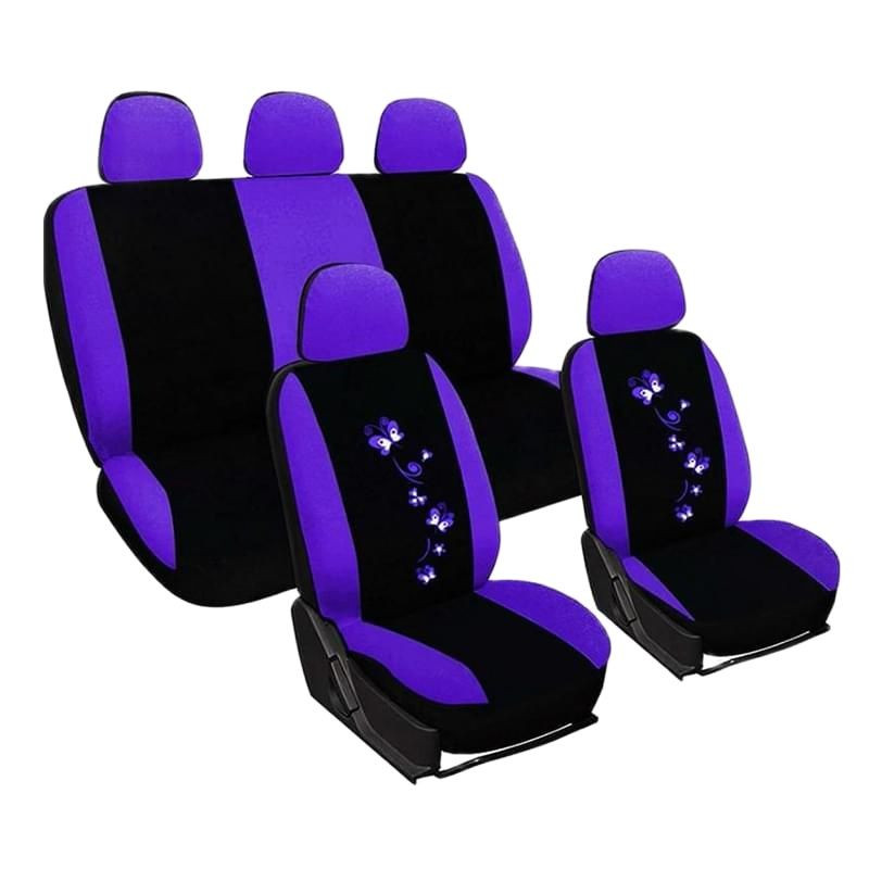 2/4/9 бр. Калъфи за столчета за автомобили за жени Калъфи за столчета за кола Бродерия на пеперуди Универсално прилягане на повечето автомобилни седалки Стайлинг