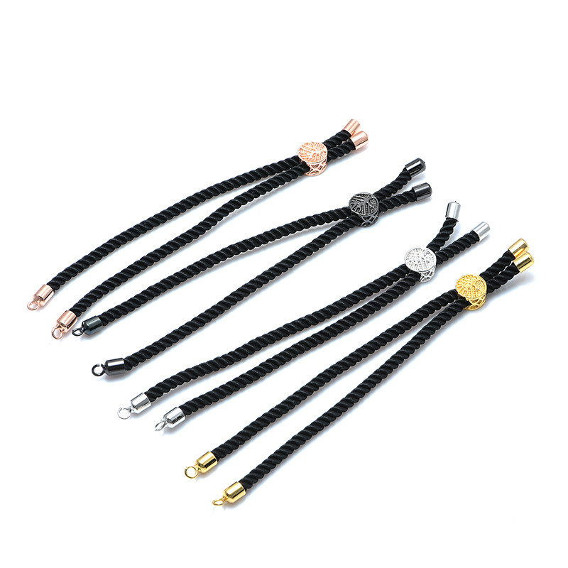 4 Τεμάχια Χονδρική 12 Χρώματα Μαύρο Κόκκινο Σχοινί Ρυθμιζόμενες Αλυσίδες Diy Χειροποίητο Connector Charms Γυναικεία Βραχιόλια Ευρήματα κοσμημάτων