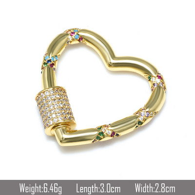 Сърцевидна форма Направи си сам Консумативи за изработка на бижута Цирконови кристали Спирални закопчалки Висулки Аксесоари за изработка на изящни бижута Верижка
