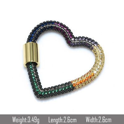 Сърцевидна форма Направи си сам Консумативи за изработка на бижута Цирконови кристали Спирални закопчалки Висулки Аксесоари за изработка на изящни бижута Верижка