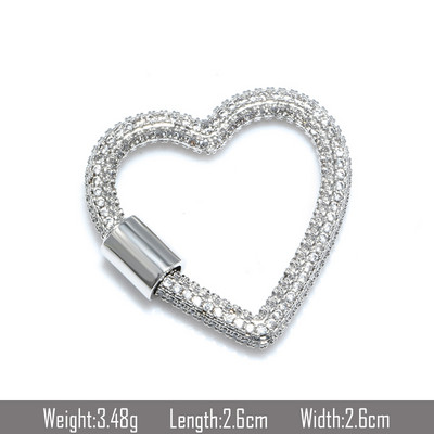 Сърцевидна форма Направи си сам Консумативи за изработка на бижута Цирконови кристали Спирални закопчалки Висулки Аксесоари за изработка на изящни бижута Верижка