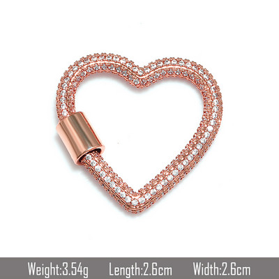 Сърцевидна форма Направи си сам Консумативи за изработка на бижута Цирконови кристали Спирални закопчалки Висулки Аксесоари за изработка на изящни бижута Верижка