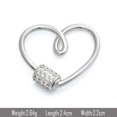 Сърцевидна форма Направи си сам Консумативи за изработка на бижута Цирконови кристали Спирални закопчалки Висулки Аксесоари за изработка на изящни бижута Верижка