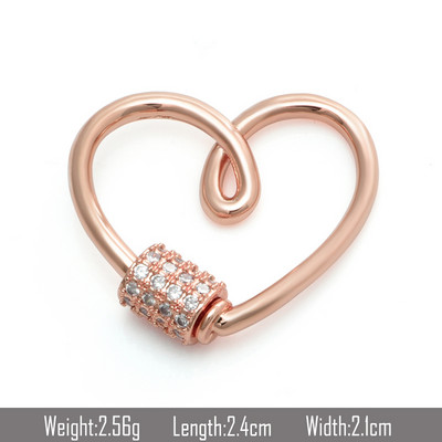 Сърцевидна форма Направи си сам Консумативи за изработка на бижута Цирконови кристали Спирални закопчалки Висулки Аксесоари за изработка на изящни бижута Верижка